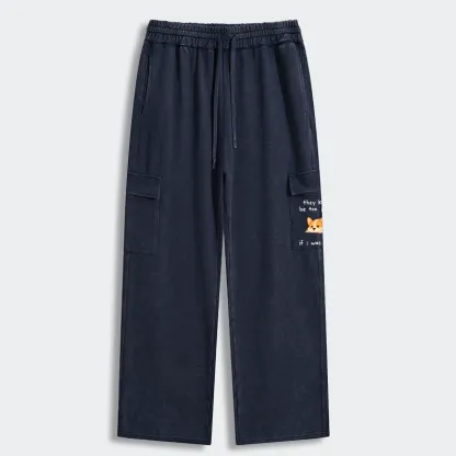 Tokyo-Tiger Funny Short Dog Joke Washed Utility Sweatpants