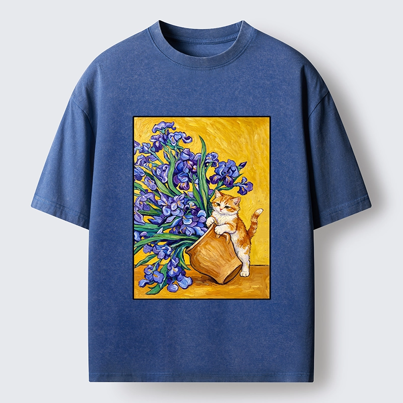 Tokyo-Tiger Iris Cat Classic Washed T-Shirt