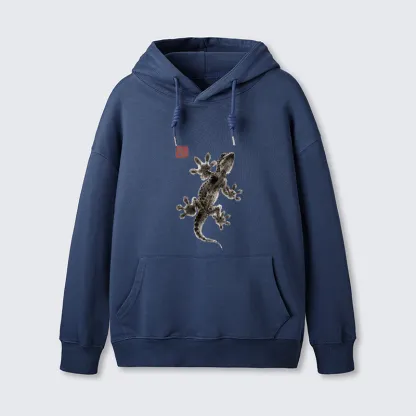 Tokyo-Tiger Minimal Asian Ink Brush Gecko Vibe Classic Hoodie