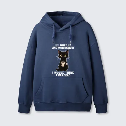 Tokyo-Tiger Funny Cute Black Cat And Coffee Meme Classic Hoodie
