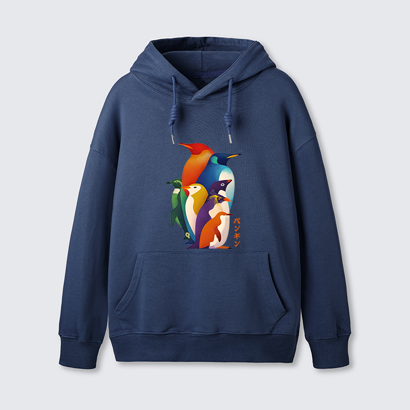 Tokyo-Tiger Cute Multi Tone Penguins Classic Hoodie