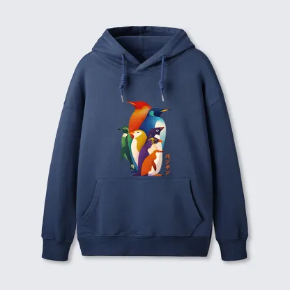 Tokyo-Tiger Cute Multi Tone Penguins Classic Hoodie