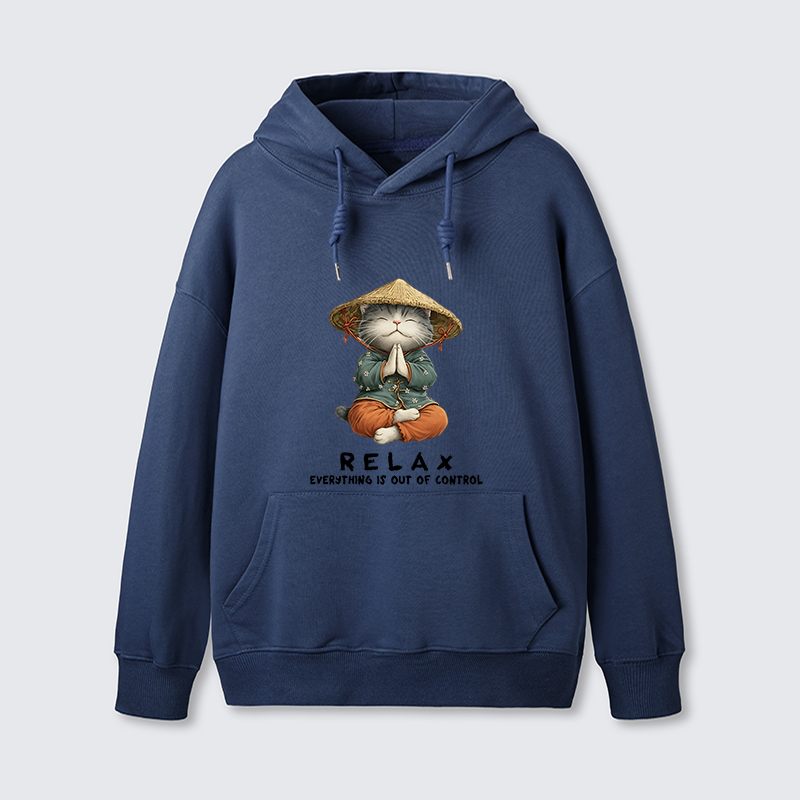 Tokyo-Tiger Zen Relax Cat Graphic Classic Hoodie