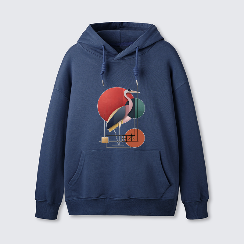 Tokyo-Tiger Geometric Crane Art Classic Hoodie