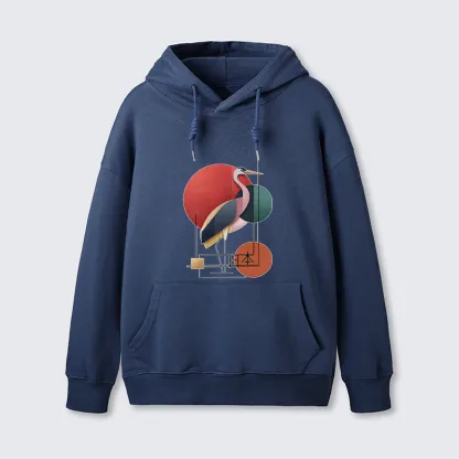 Tokyo-Tiger Geometric Crane Art Classic Hoodie