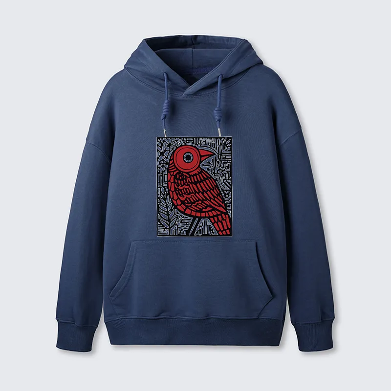 Tokyo-Tiger Retro Woodblock Bird Classic Hoodie