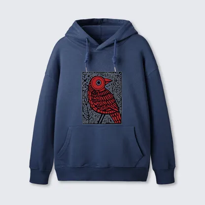 Tokyo-Tiger Retro Woodblock Bird Classic Hoodie