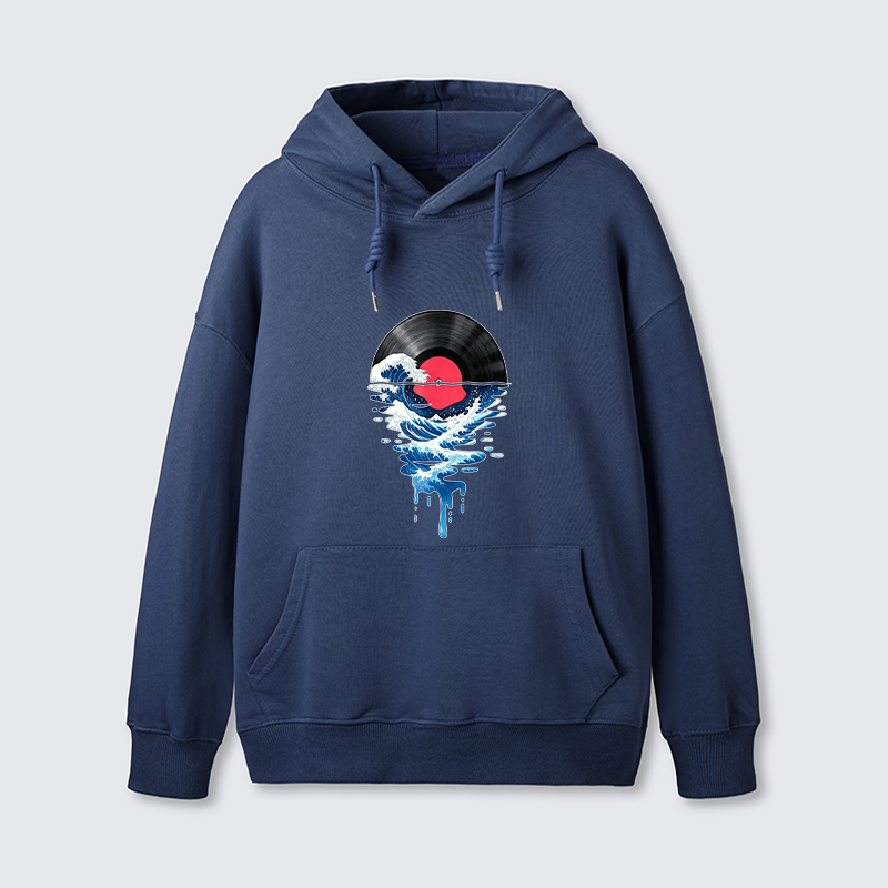 Tokyo-Tiger Vinyl Records And Waves Classic Hoodie