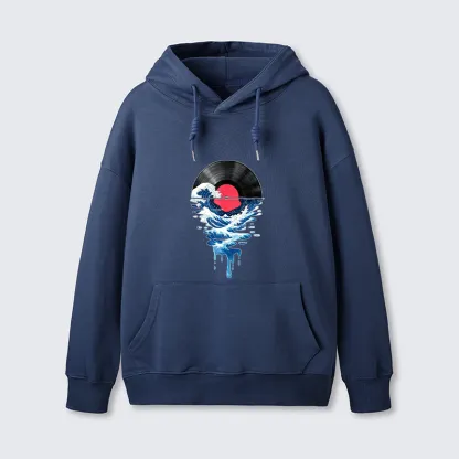 Tokyo-Tiger Vinyl Records And Waves Classic Hoodie