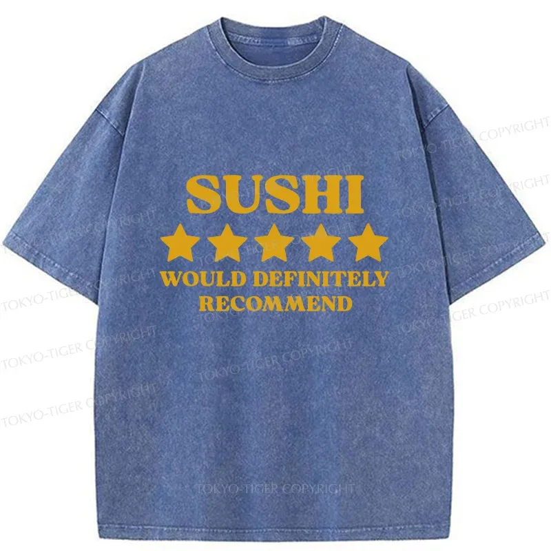 Tokyo-Tiger Recommended Sushi Washed T-Shirt