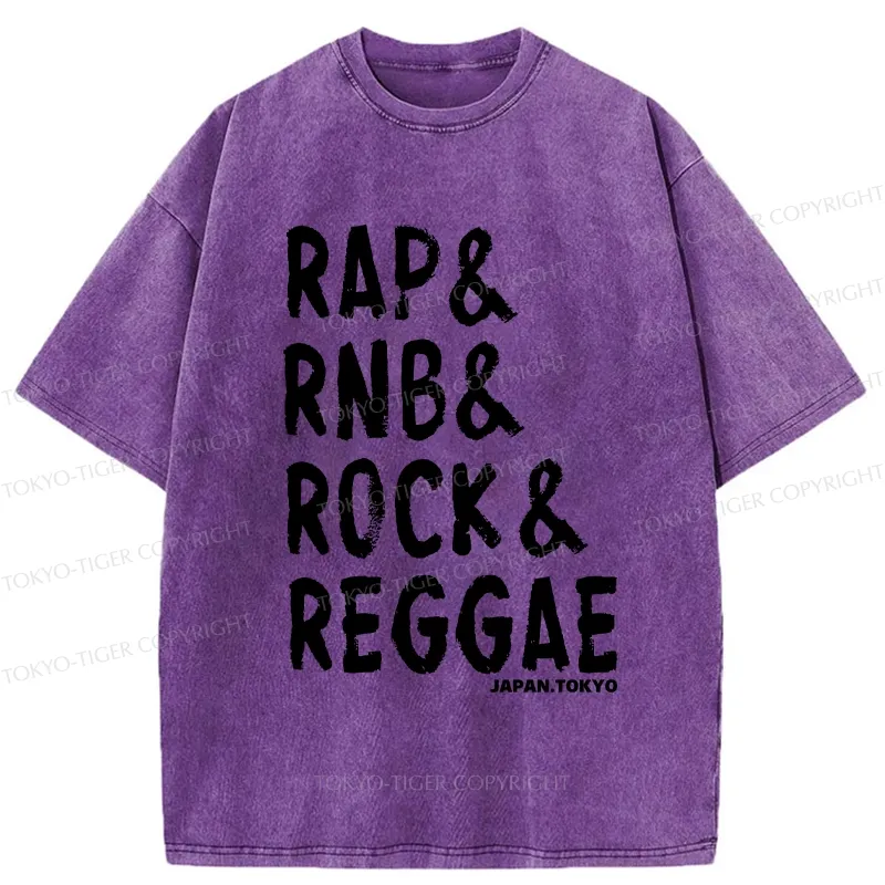 Tokyo-Tiger Music Genre Washed T-Shirt Sale