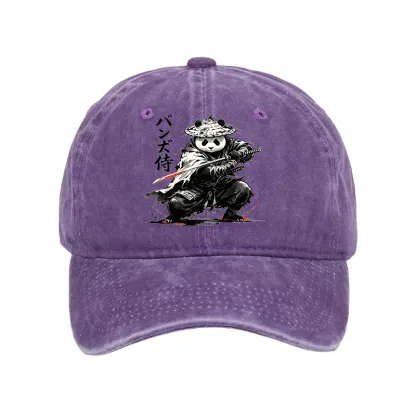 Tokyo-Tiger Panda Samurai Warrior Washed Cap