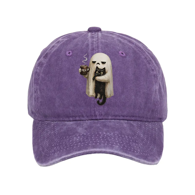 Tokyo-Tiger Ghost Cat Coffee Mood Washed Cap