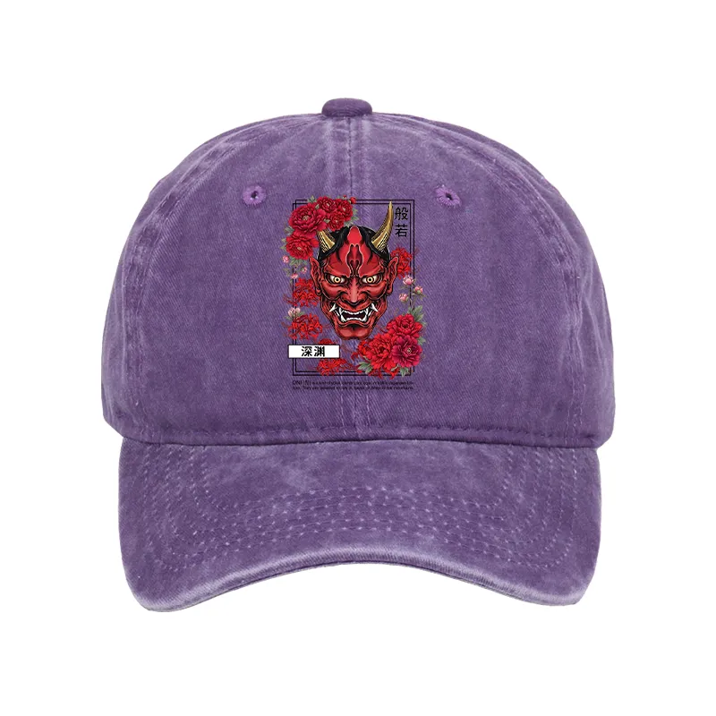 Tokyo-Tiger Cool Oni Floral Art Washed Cap