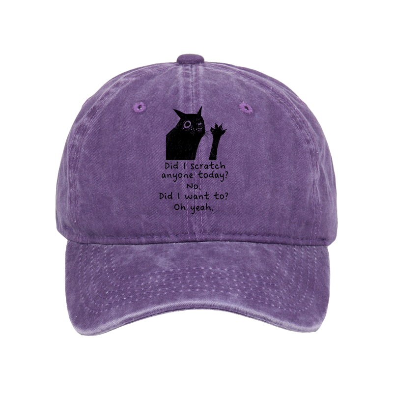 Tokyo-Tiger Black Cat Scratches People Washed Cap