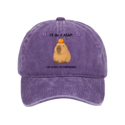 Tokyo-Tiger Slow Task Capybara Meme Washed Cap