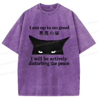 Tokyo-Tiger Cat Disturbing The Peace Washed T-Shirt