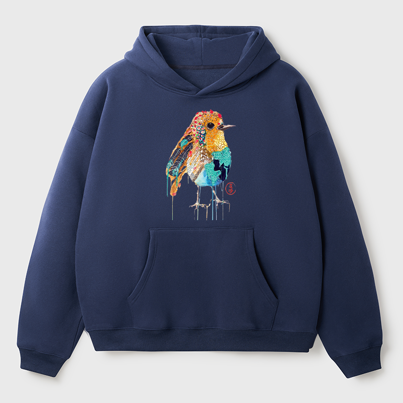 Tokyo-Tiger Sparkly Wild Bird Adult Fleece Hoodie