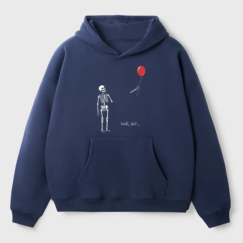 Tokyo-Tiger Skeleton Balloon Meme Adult Fleece Hoodie