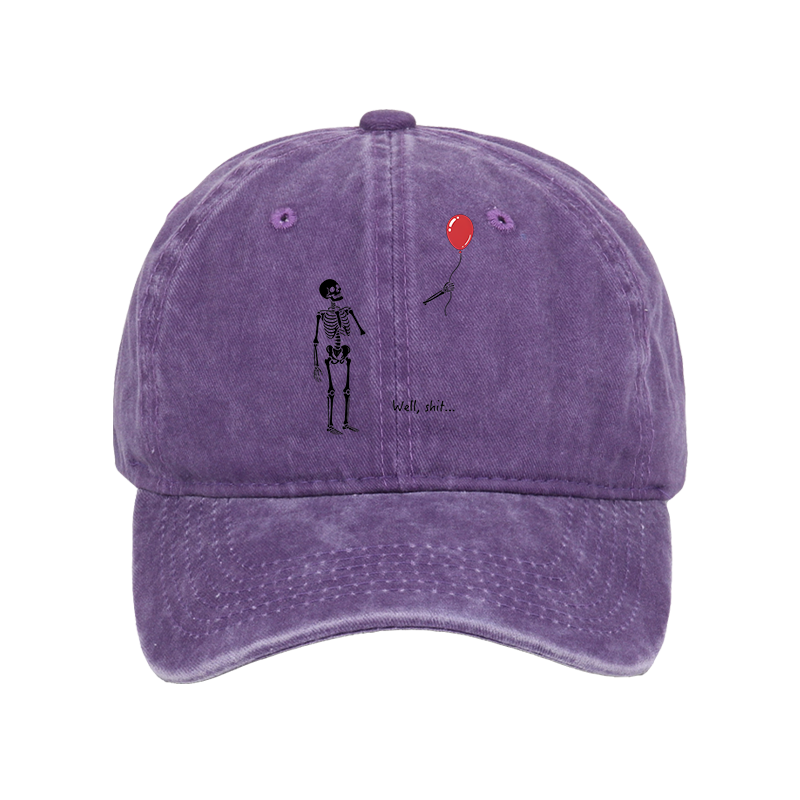 Tokyo-Tiger Skeleton Balloon Meme Washed Cap