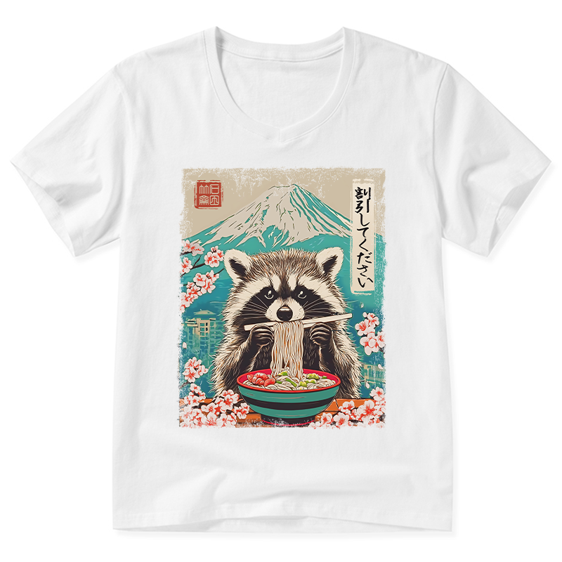 Tokyo-Tiger Please Give Raccoon A Discount V-Neck Classic T-Shirt