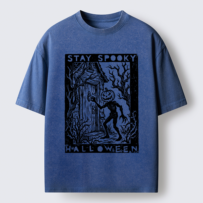 Tokyo‑Tiger Pumpkin Ghost Washed T‑Shirt