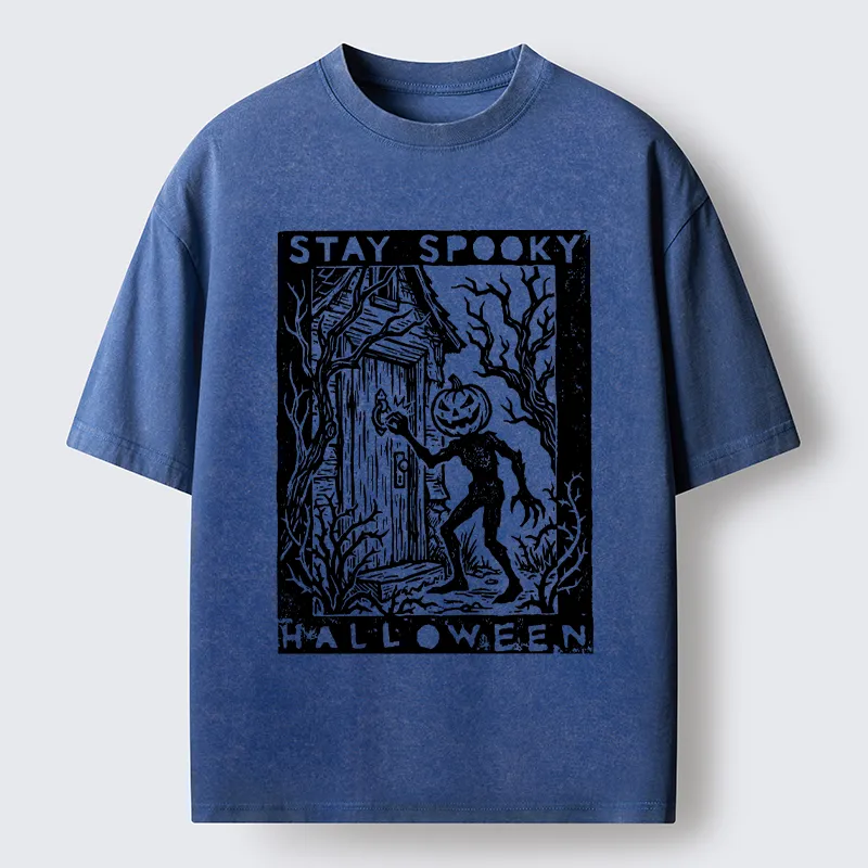 Tokyo‑Tiger Pumpkin Ghost Washed T‑Shirt