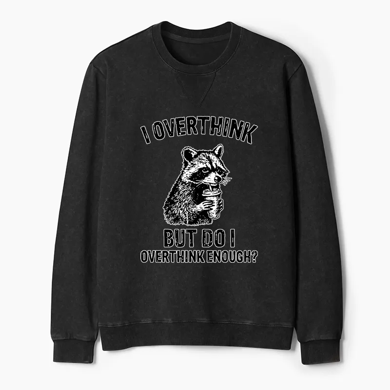 Tokyo-Tiger Constant Overthinking Washed Terry Sweatshirt