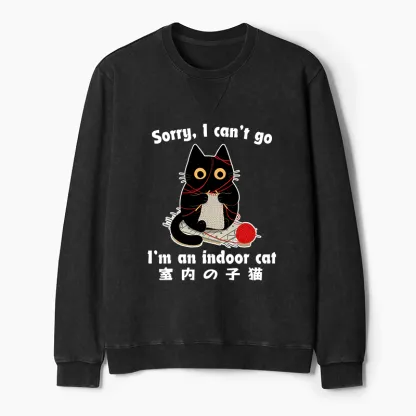 Tokyo-Tiger Indoor Cat Meme Washed Terry Sweatshirt