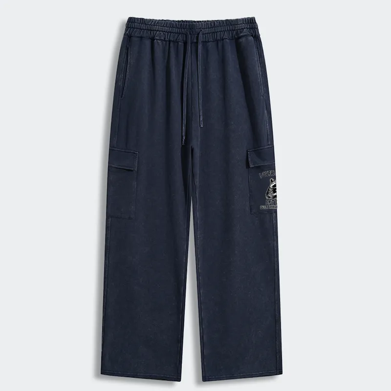 Tokyo-Tiger Constant Overthinking Washed Utility Sweatpants