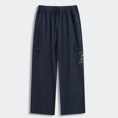 Tokyo-Tiger Constant Overthinking Washed Utility Sweatpants