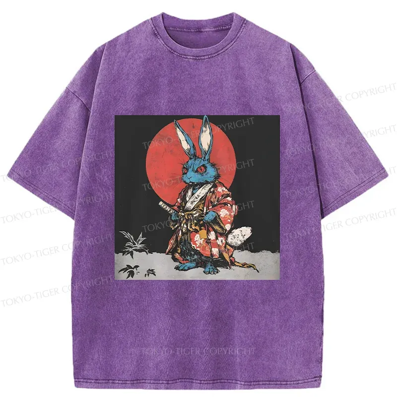 Tokyo-Tiger Easter Samurai Bunny Washed T-Shirt