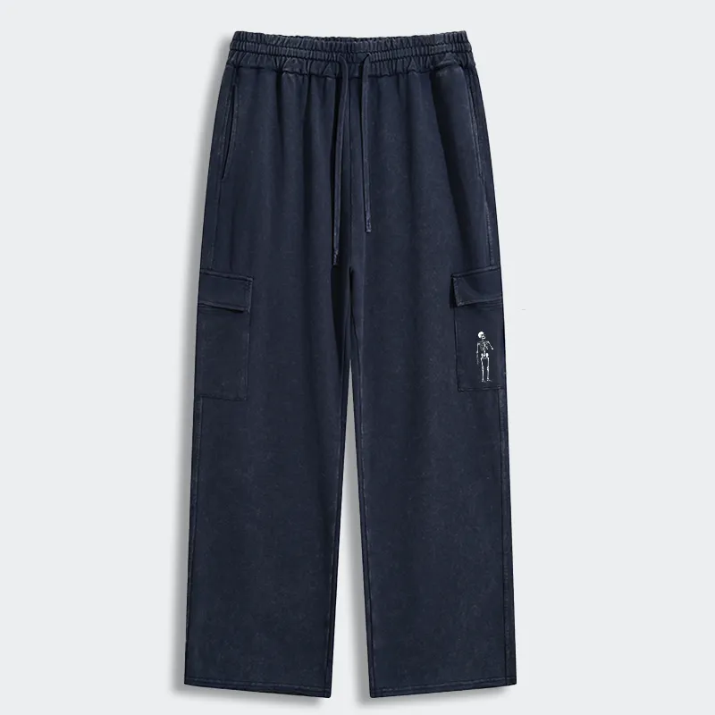 Tokyo-Tiger Skeleton Balloon Meme Washed Utility Sweatpants