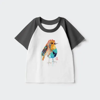 Tokyo-Tiger Sparkly Wild Bird Kids Raglan T-shirt