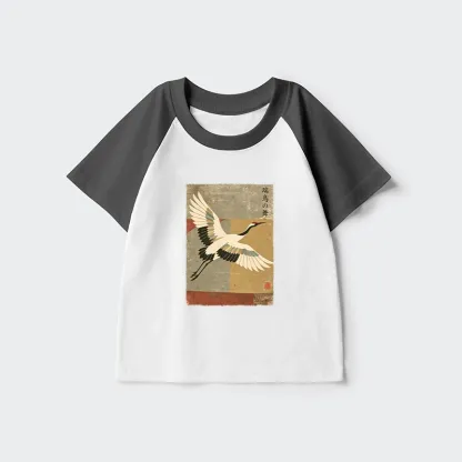 Tokyo-Tiger Crane Spirit Kids Raglan T-shirt