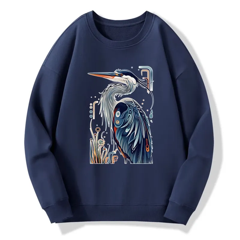 Tokyo-Tiger Stylish Blue Heron Classic Sweatshirt