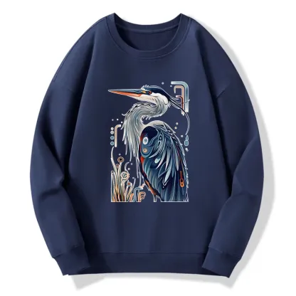 Tokyo-Tiger Stylish Blue Heron Classic Sweatshirt