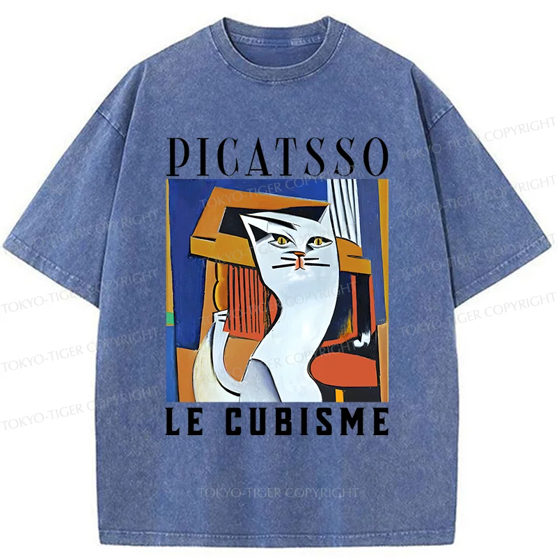 Tokyo-Tiger Picatsso's Cat Washed T-Shirt