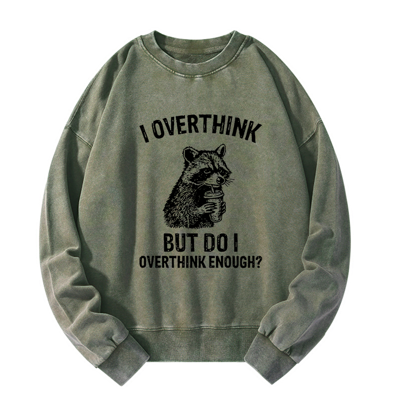 Tokyo-Tiger Constant Overthinking Washed Sweatshirt