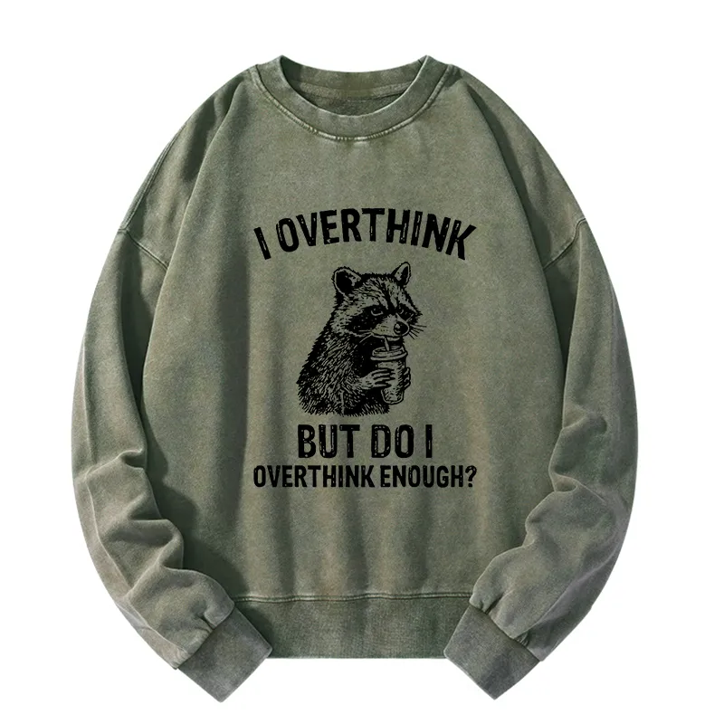 Tokyo-Tiger Constant Overthinking Washed Sweatshirt