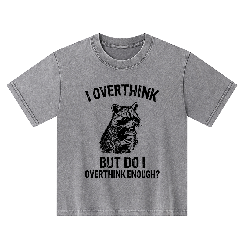 Tokyo-Tiger Constant Overthinking Kids Washed T-Shirt