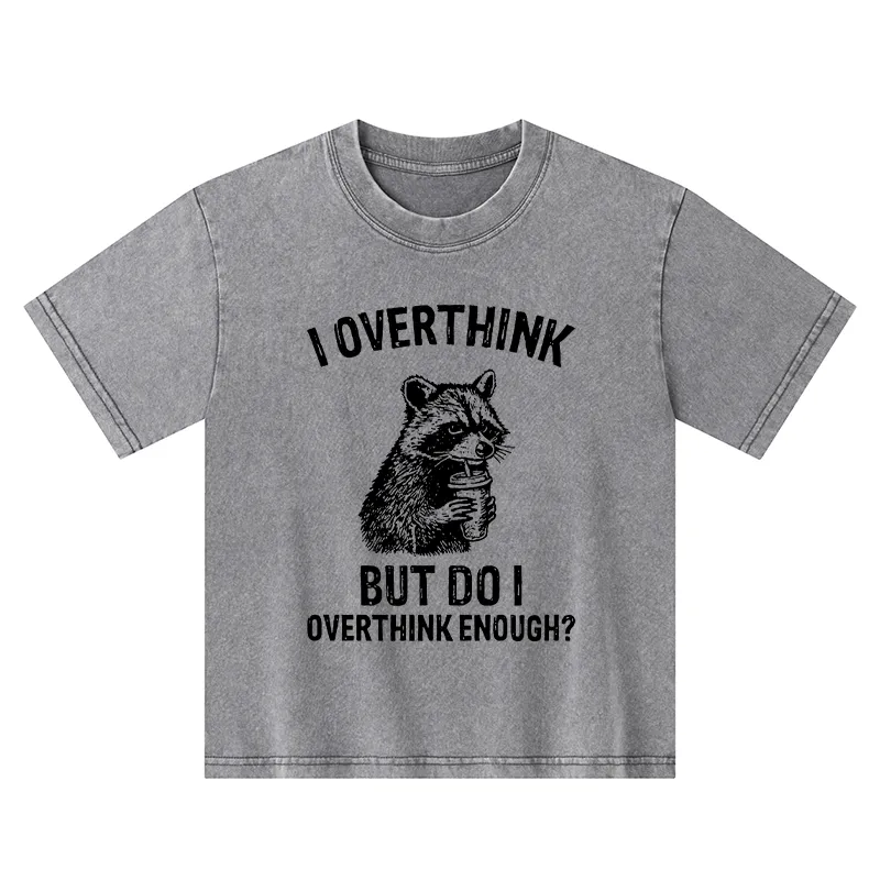 Tokyo-Tiger Constant Overthinking Kids Washed T-Shirt
