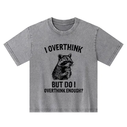 Tokyo-Tiger Constant Overthinking Kids Washed T-Shirt