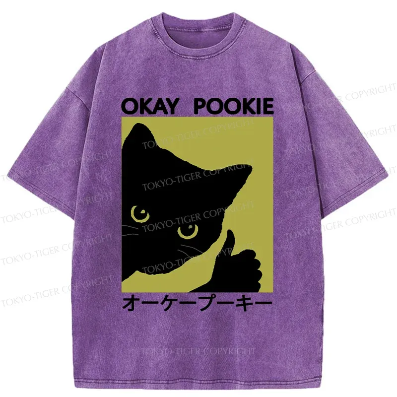 Tokyo-Tiger Okay Pookie Cat Washed T-Shirt