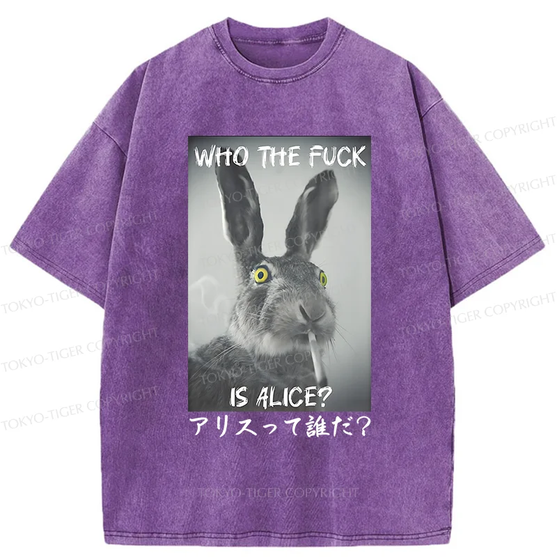 Tokyo-Tiger Who the is Alice? Washed T-Shirt