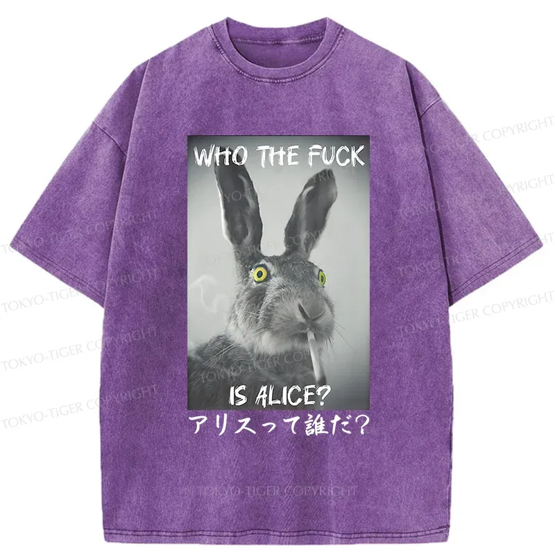 Tokyo-Tiger Who the is Alice? Washed T-Shirt