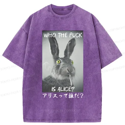Tokyo-Tiger Who the is Alice? Washed T-Shirt