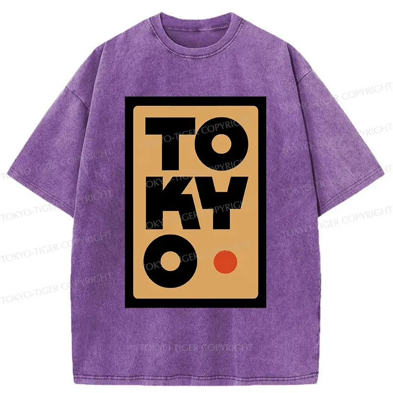 Tokyo-Tiger Tokyo Pattern Washed T-Shirt