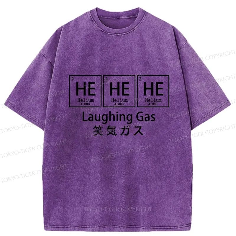 Tokyo-Tiger Funny Laughing Gas Washed T-Shirt