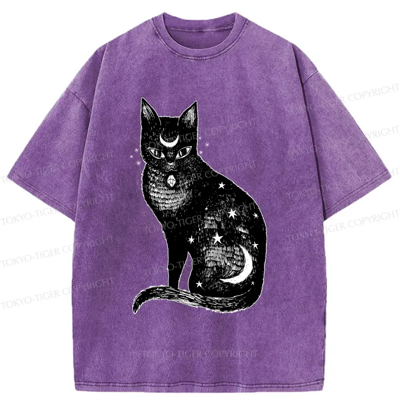 Tokyo-Tiger Ghost Black Cat Washed T-Shirt